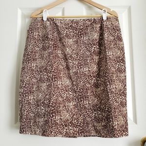 TALBOTS Cheetah Print Velvet Pencil Skirt Women's Size 18WP